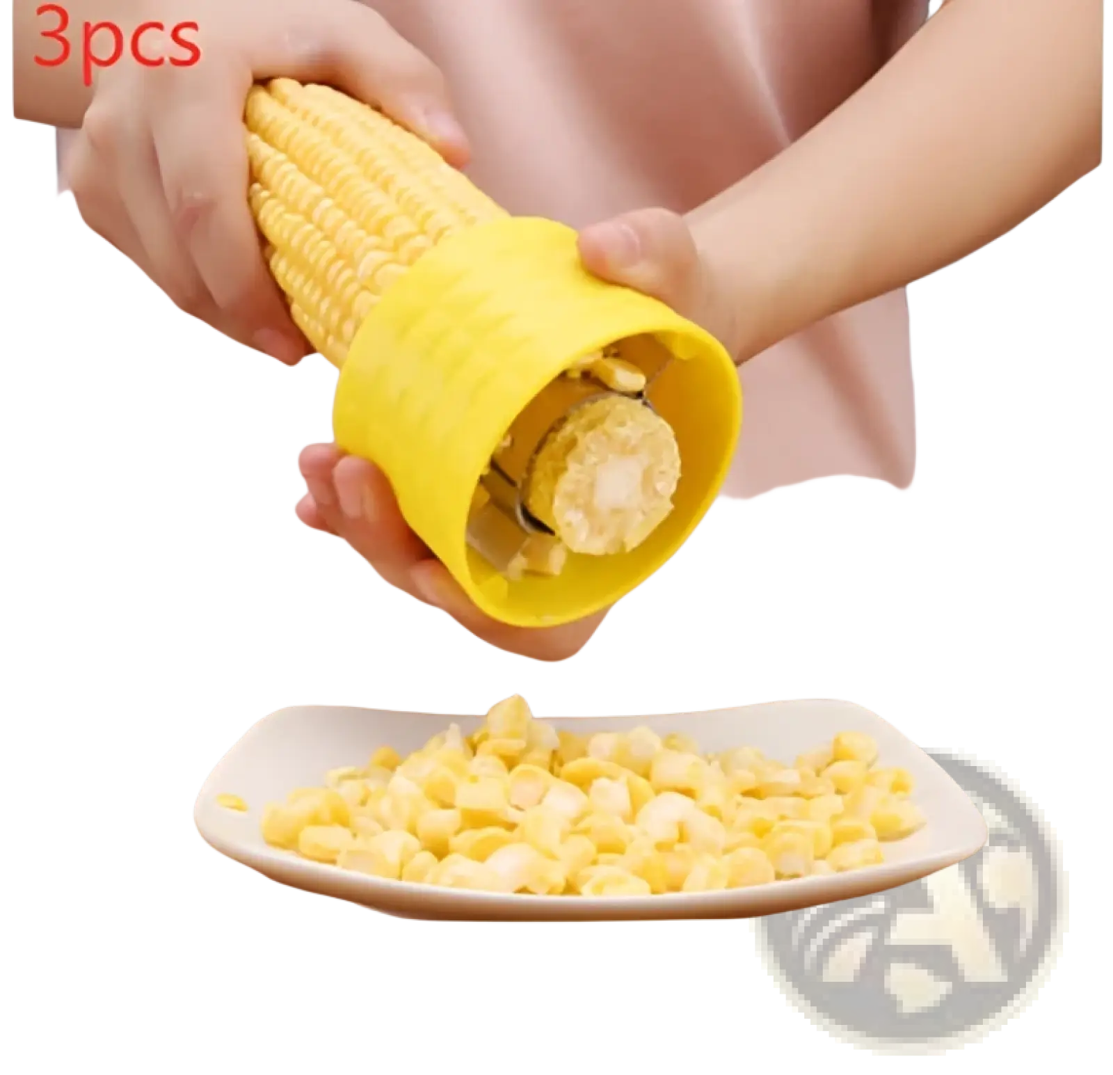 Yellow plastic corn grinder thresher manual stainless steel peeler with cylindrical design for efficient kernel removal