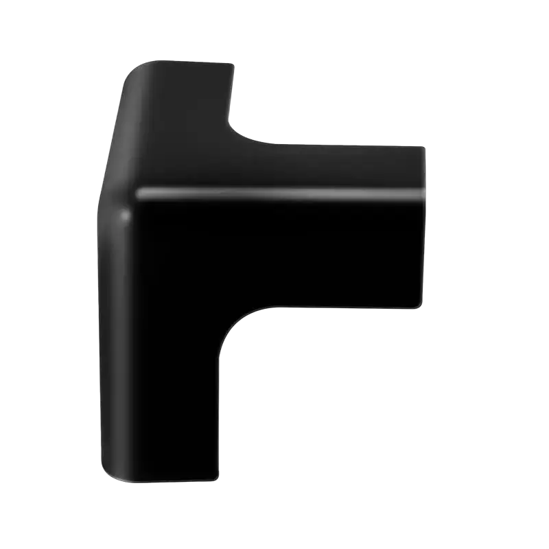 Black l-shaped corner protector 1.77 inches with smooth matte finish for table corner safety guards pack of 4 pieces
