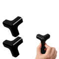 Black soft material corner protectors for table corners with universal fit design in a set of 4 pieces