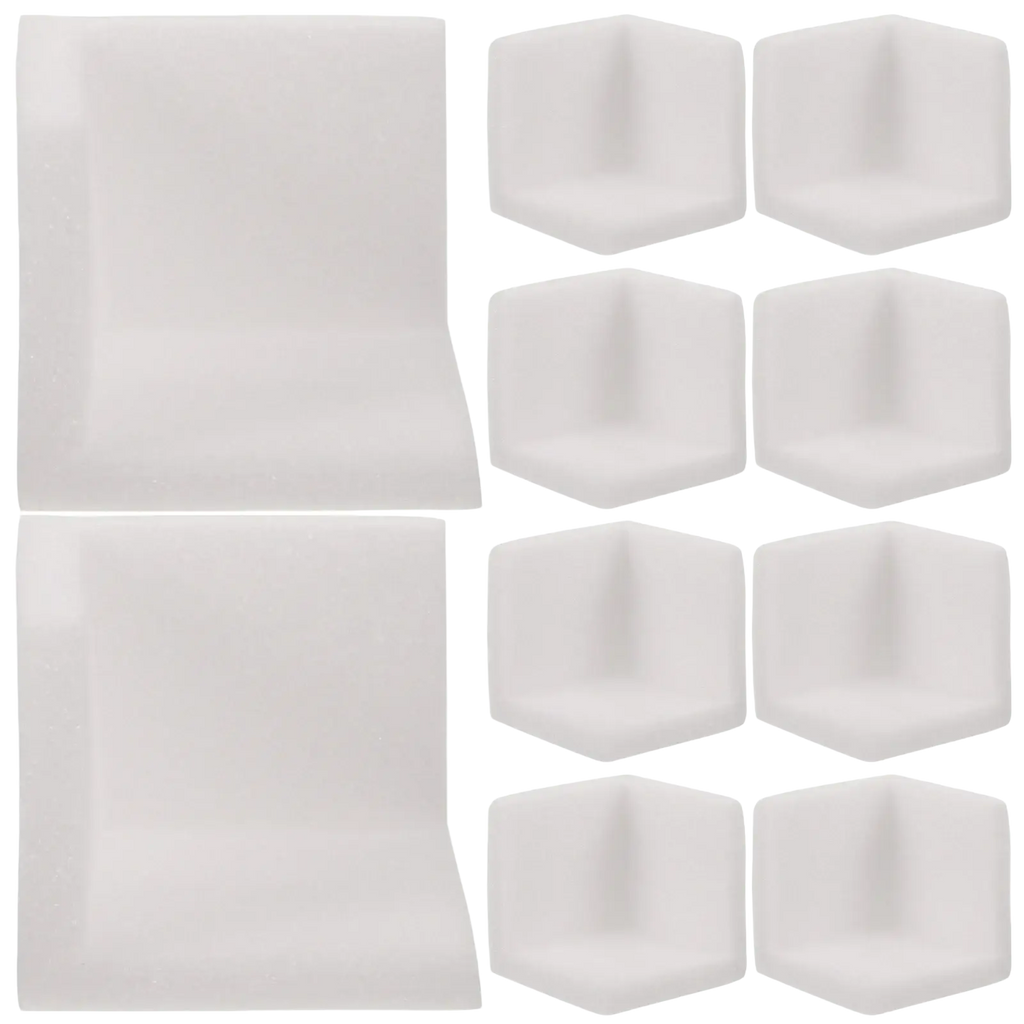 Corner protectors 10pack soft foam table edge guards in white foam featuring square and hexagonal corner guards shapes