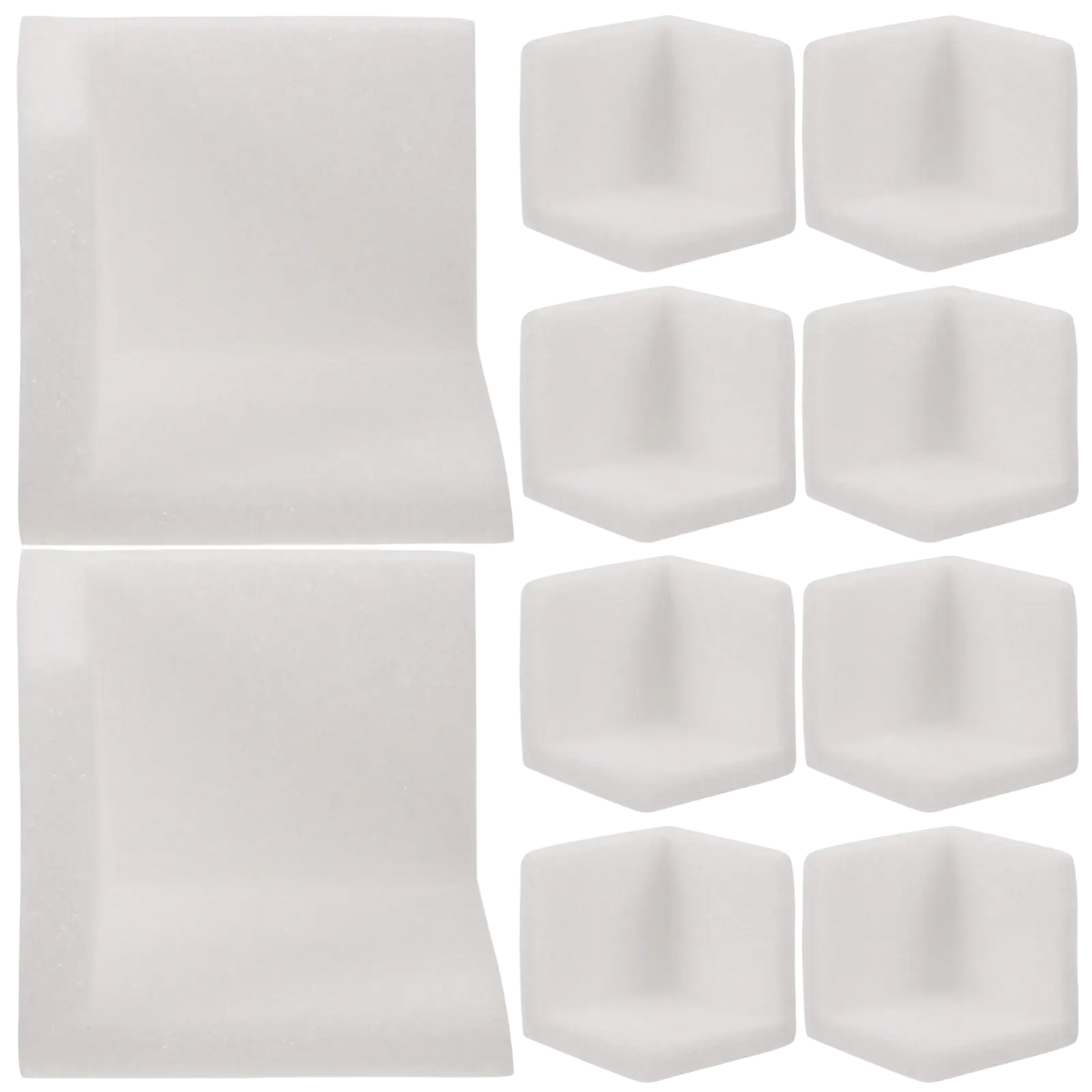 Corner protectors 10pack soft foam table edge guards in white foam featuring square and hexagonal corner guards shapes