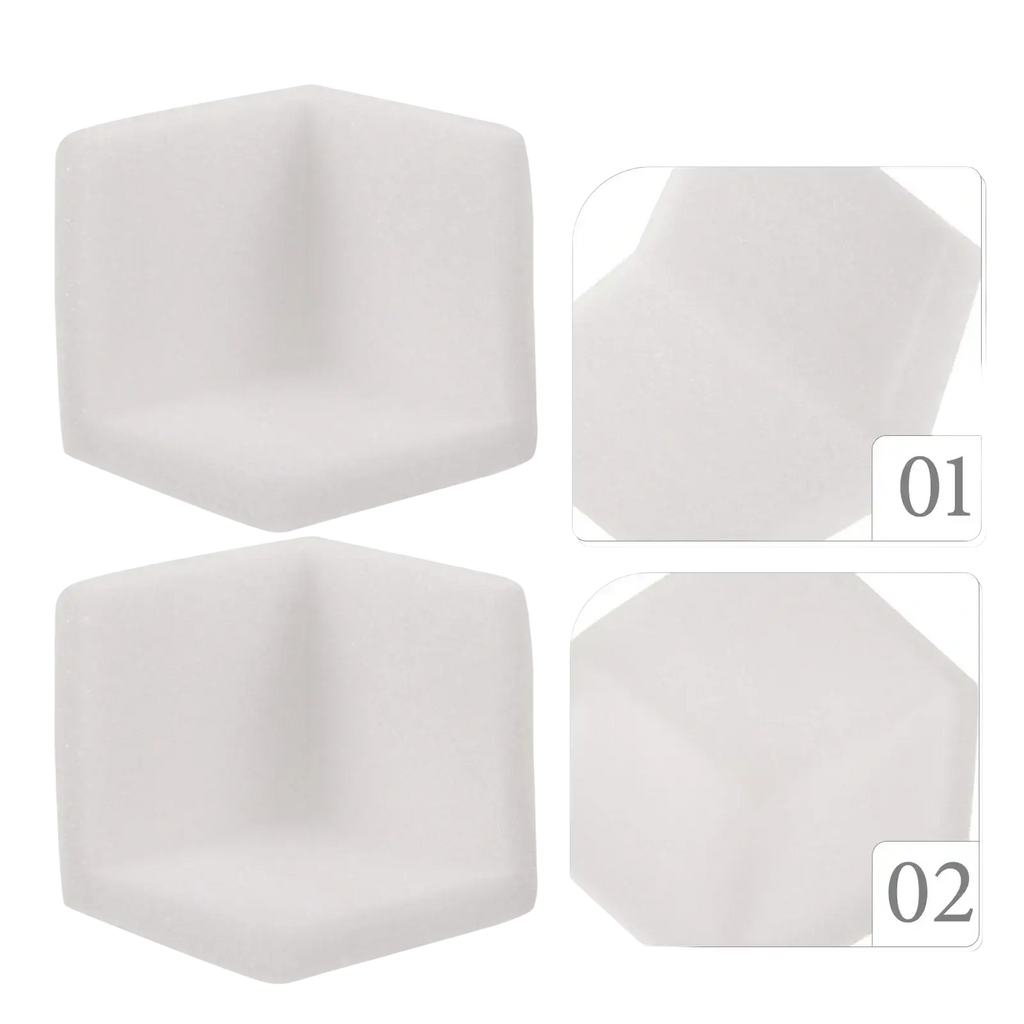 White soft foam corner protectors for table corner guards in a 10 pack providing edge safety and cushioning