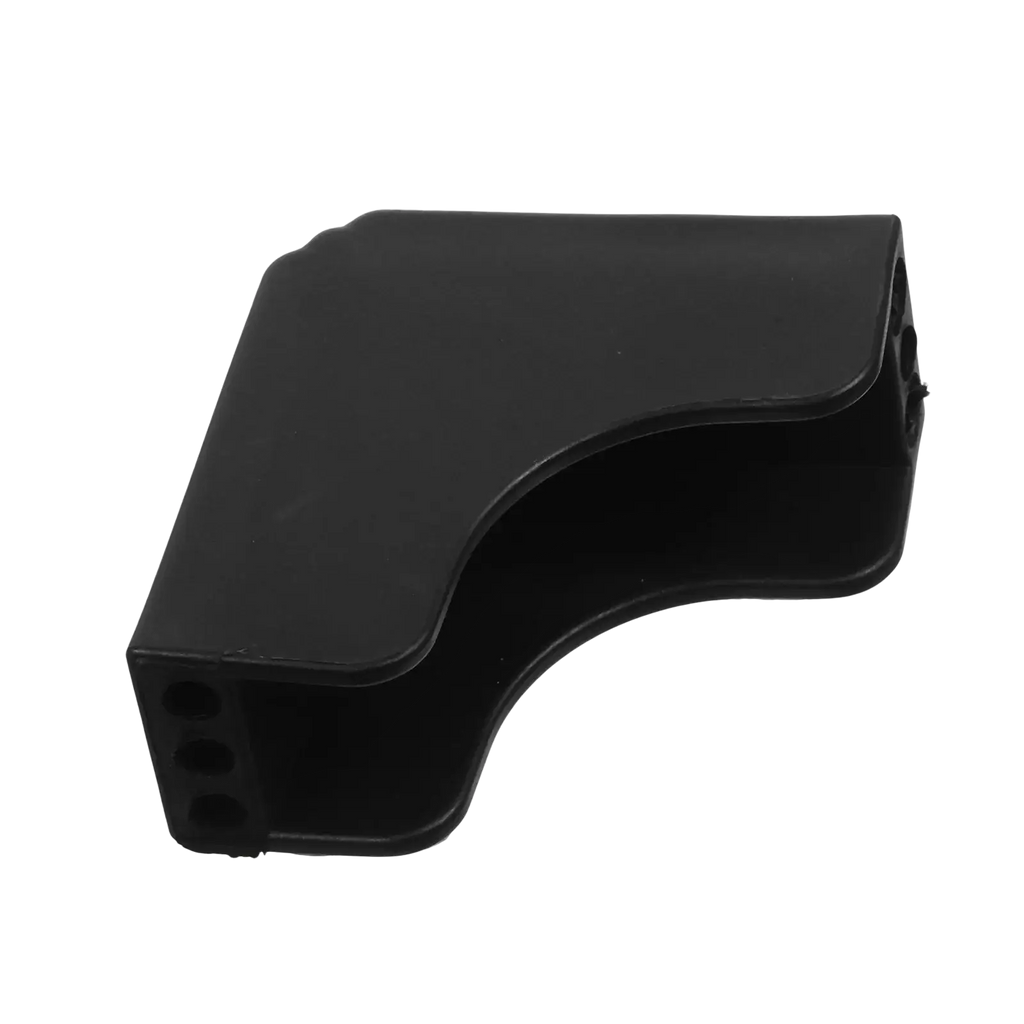 Black plastic corner protector with rounded edges and three circular holes for use as corner guards pack of 50 pcs