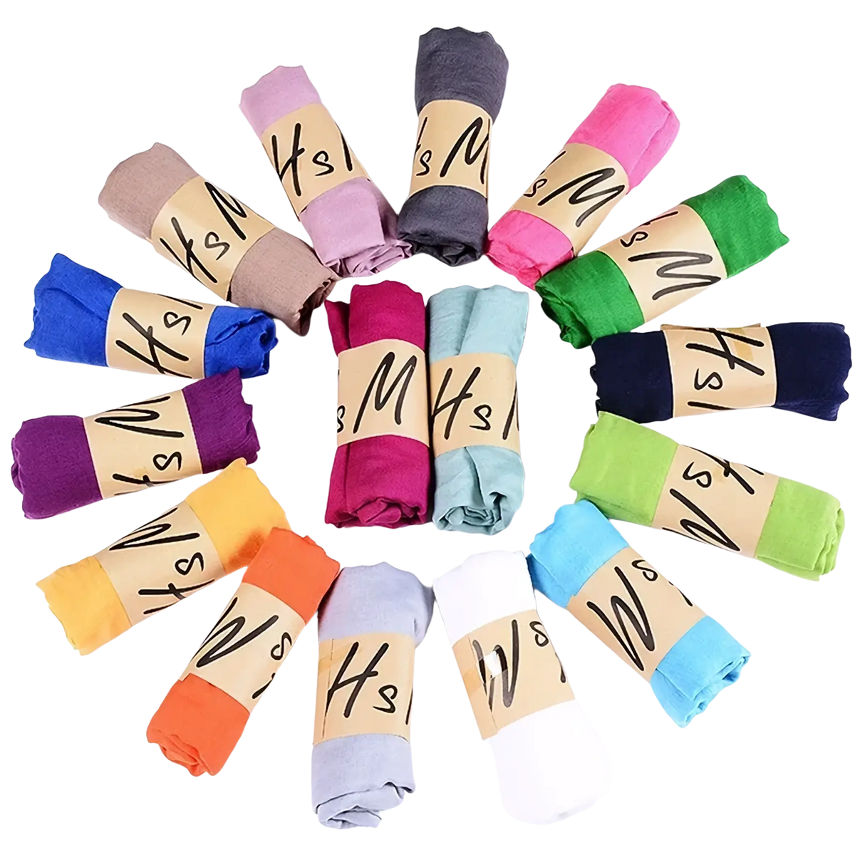 A vibrant array of soft-colored cotton winter scarves for women in pink blue green and orange hues for warmth and style