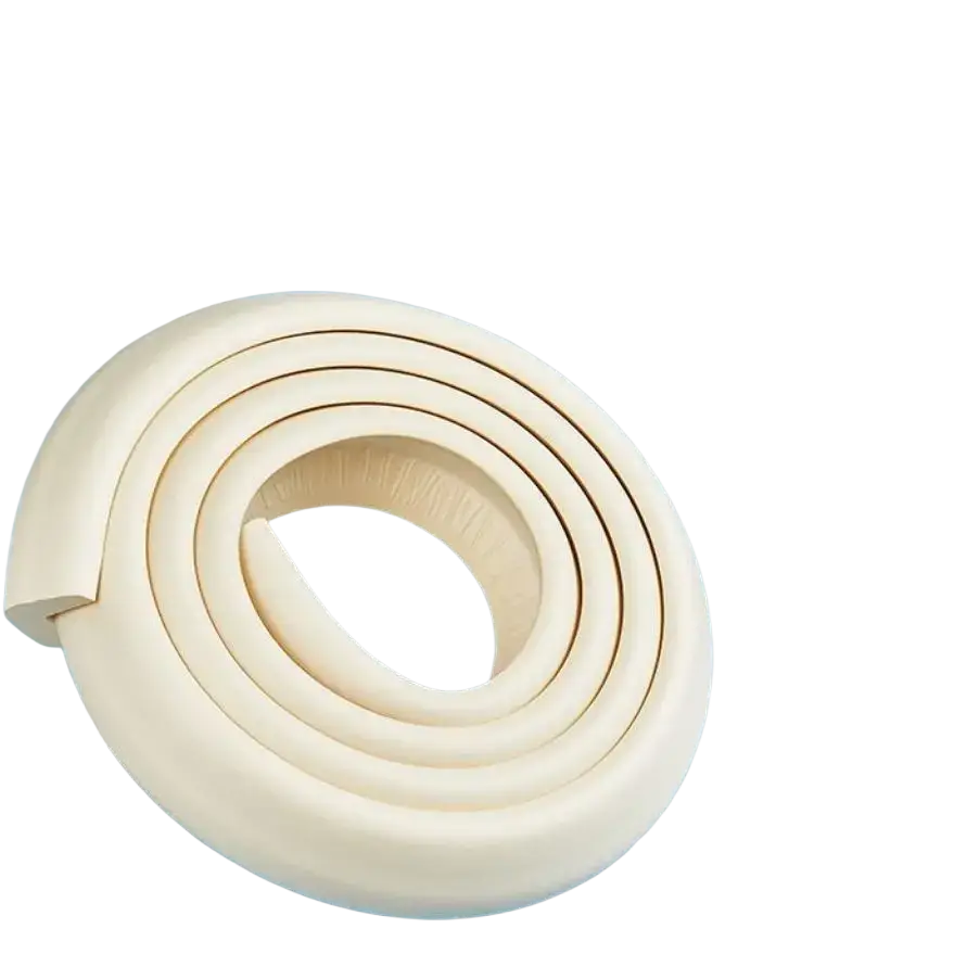 Cream foam table corner protector guard beige foam safety edge protector coiled and ready for use