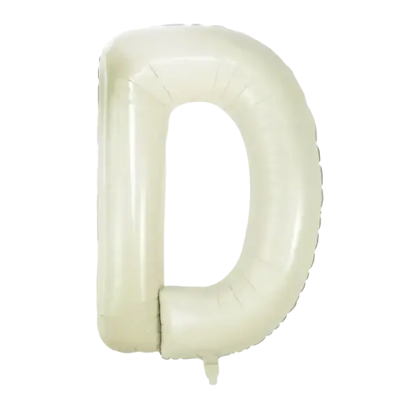 Off-white glossy letter d foil balloon 40 inch cream white letter foil balloon for decoration