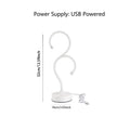 Modern question mark led desk lamp in white usb-powered design with sleek curved shape and circular base