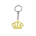 Gold-colored crown metal keychain with a silver-toned ring and chain from the crown metal keychain silver and gold set