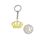 Gold-colored crown metal keychain with a silver-toned ring and chain from the crown metal keychain silver and gold set
