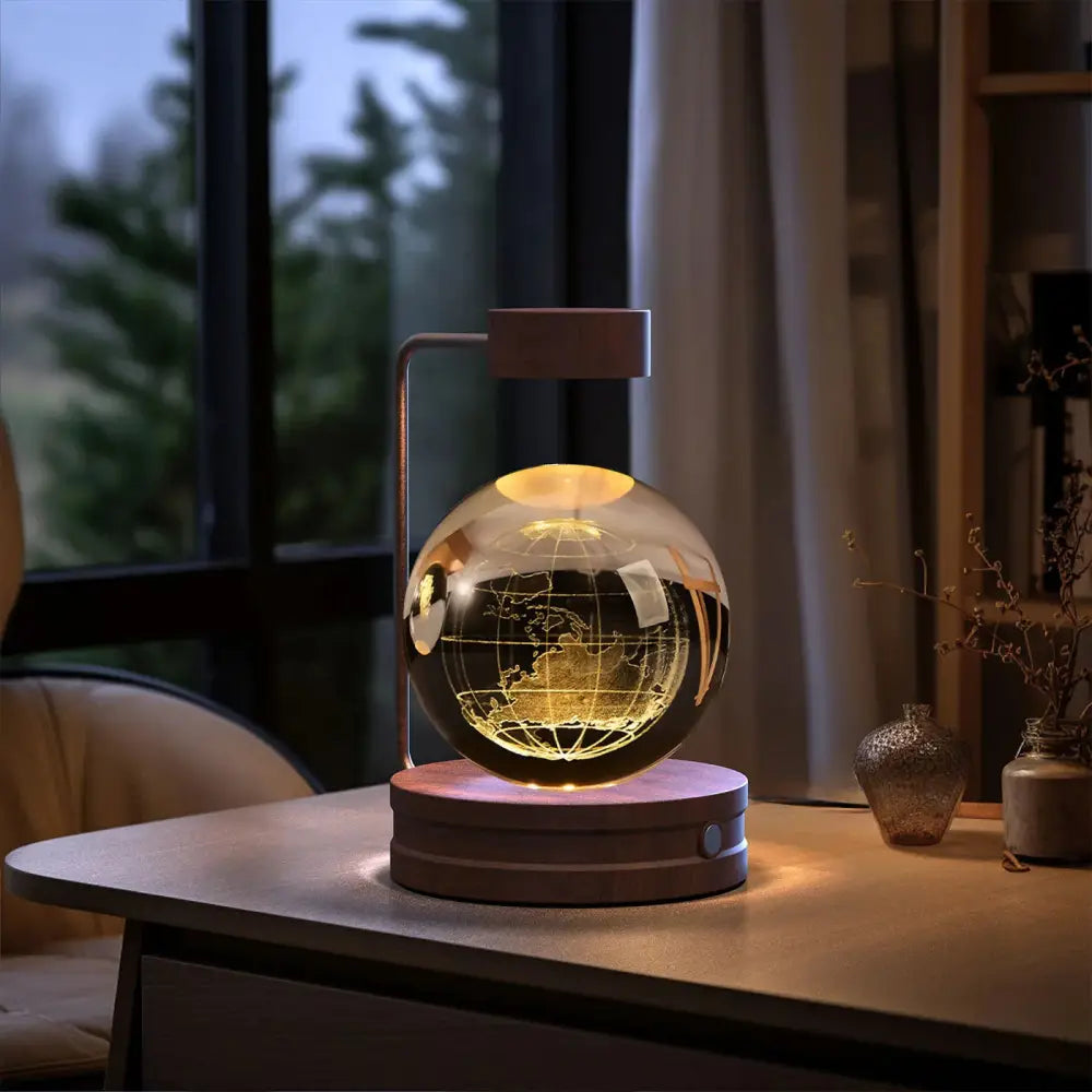 3d crystal ball dinosaur night light usb bedside lamp with floating transparent glass globe illuminated world map