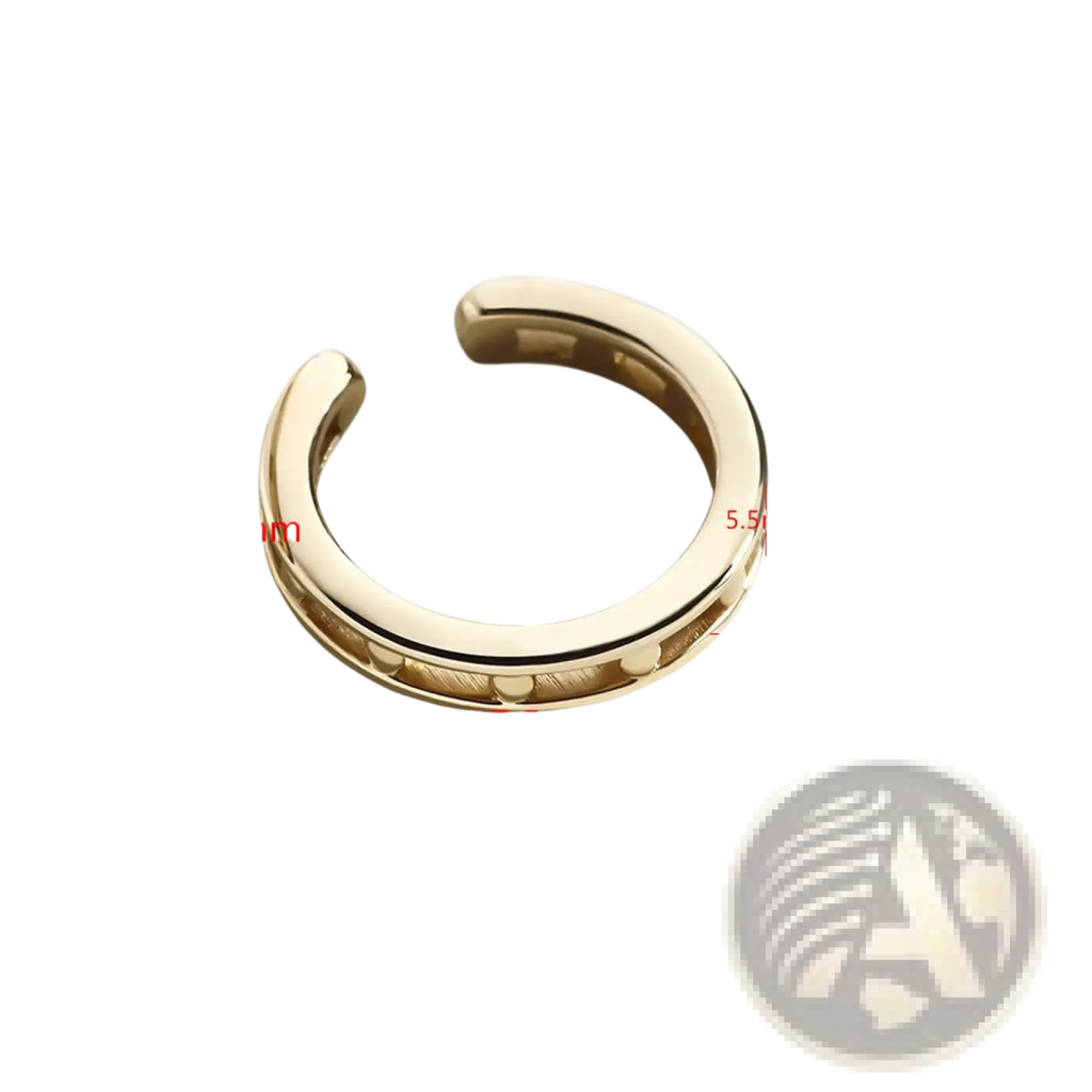 Gold-toned alloy ear cuff with a sleek minimalist design and subtle textured inner edge from crystal pave safety pin set