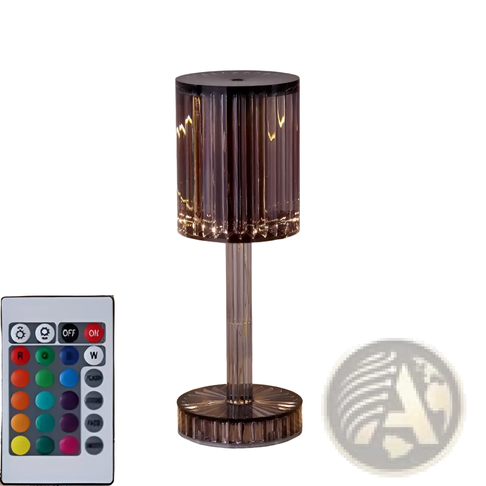 A sleek crystal table lamp with faceted body, metallic base, and 3 way dimmable touch control night light functionality