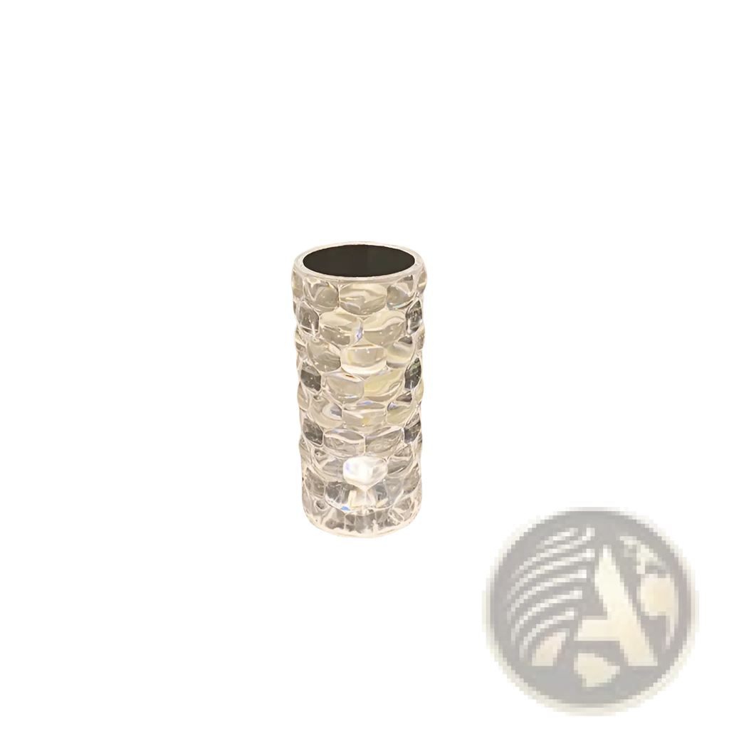 Crystal table lamp touch control diamond led night light clear glass vase with honeycomb pattern and illuminated base
