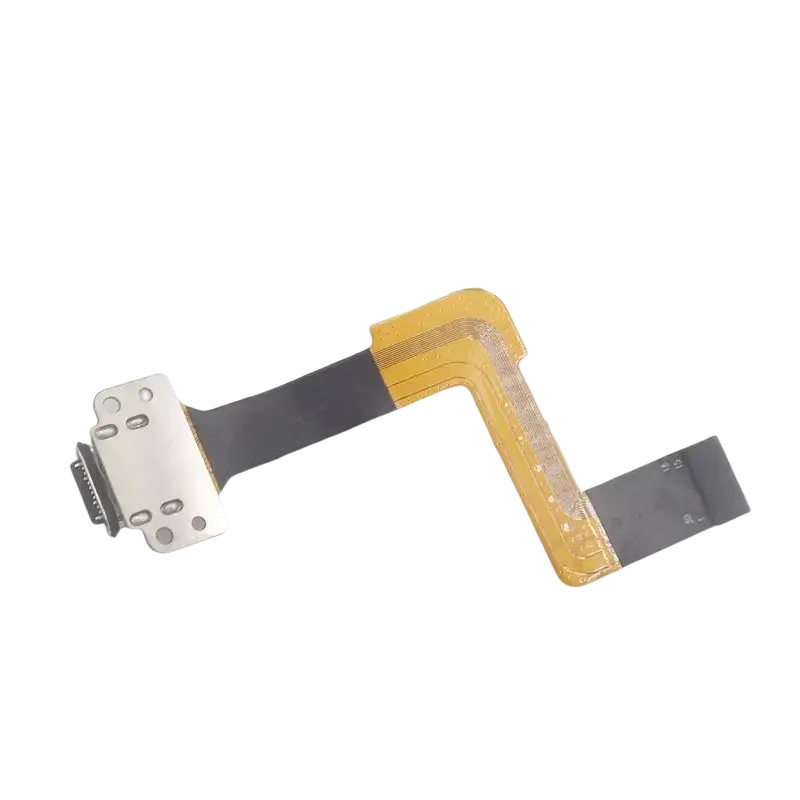 Flexible yellow and black charging cable flex fpc with silver metal connector for cubot tab kingkong 2 internal use
