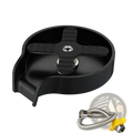Black plastic cup washer for kitchen sink automatic glass rinser with cross-shaped handle and metallic fittings