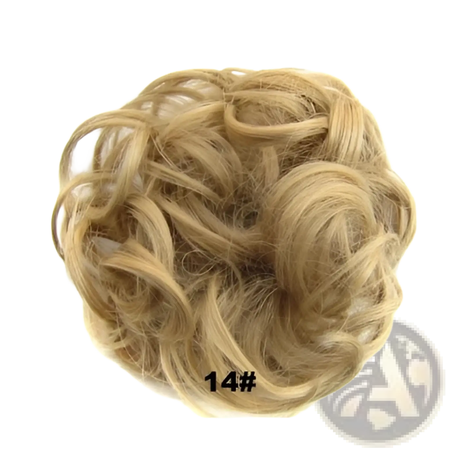 Blonde curly synthetic hair bun extension with textured design from 46 color options