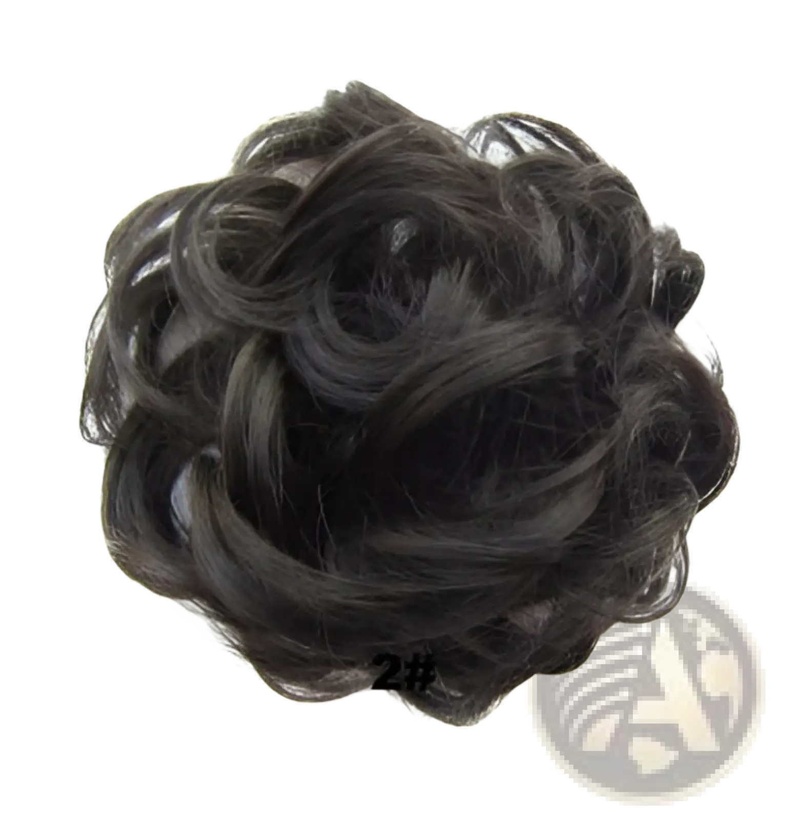 Black synthetic curly hair bun extension with voluminous texture from the curly synthetic hair bun extension 46 colors collection