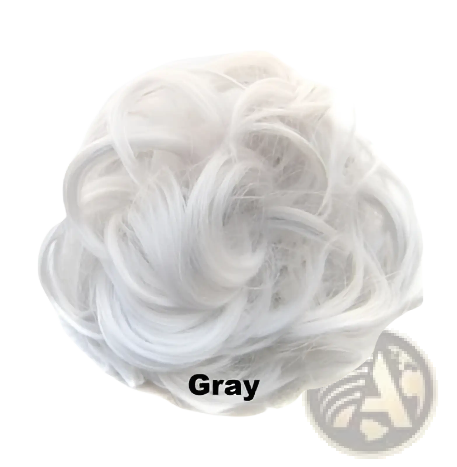 Gray curly synthetic hair bun extension with soft texture from the curly synthetic hair bun extension 46 colors collection