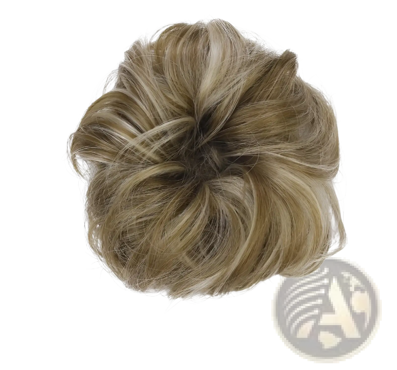 Blonde curly synthetic hair bun extension with natural textured style in 46 colors for easy hairstyling