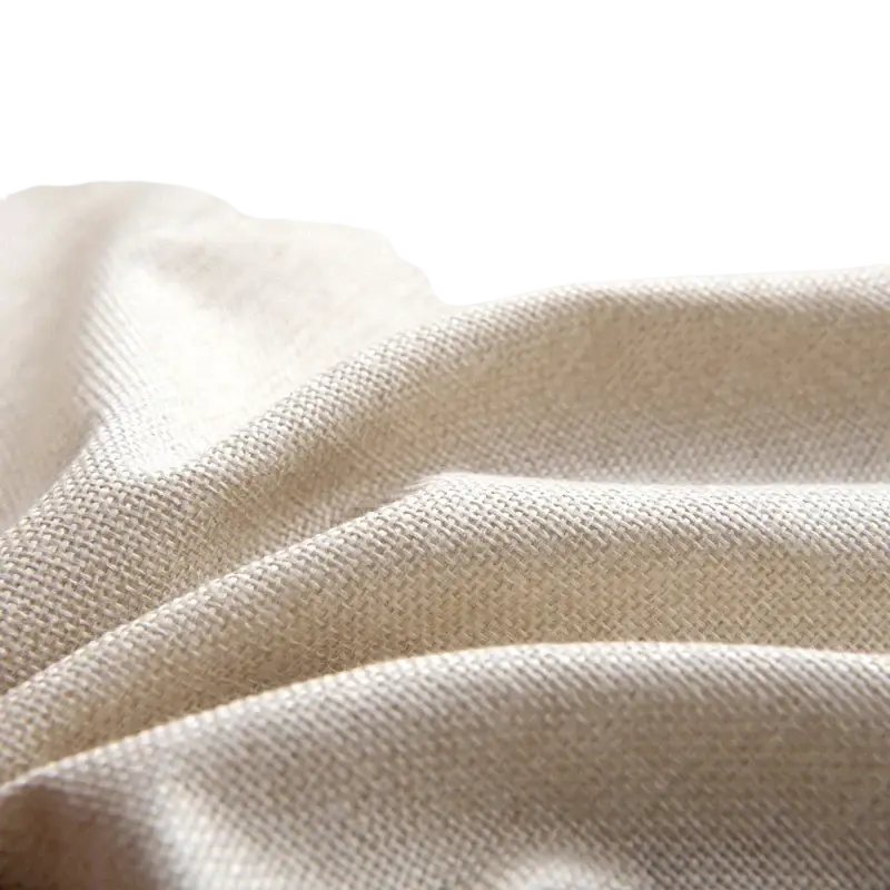 Off-white floral faux linen cushion cover 45x45cm with subtle textured weave for sofa decor