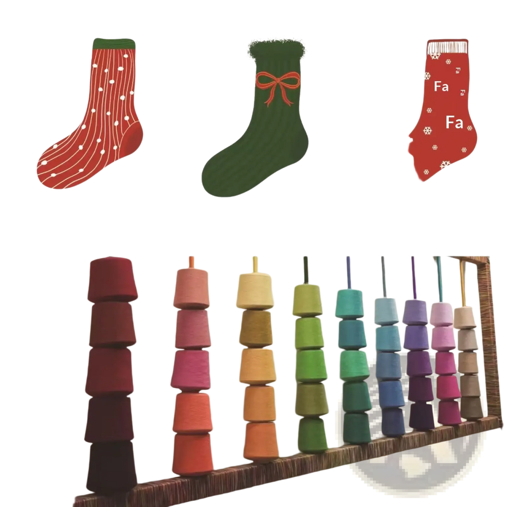 Custom crew socks unisex cotton mid calf socks featuring red and green patterned festive designs