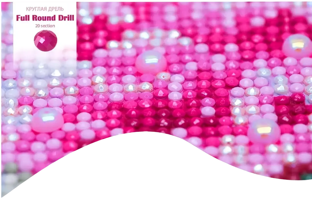 Pink and white round drill beads for square round custom diamond embroidery with fast delivery in a 20-section kit
