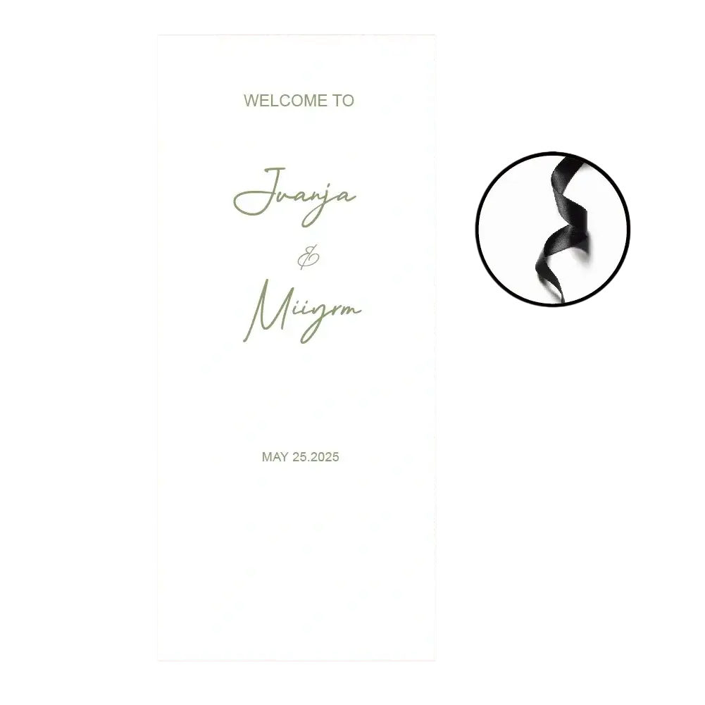 Black satin ribbon for custom fabric wedding welcome sign used for elegant gift wrapping and decoration