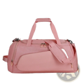 Pink single-shoulder duffel bag with multiple zippers and top handle for custom logo gym wet dry fitness travel tote