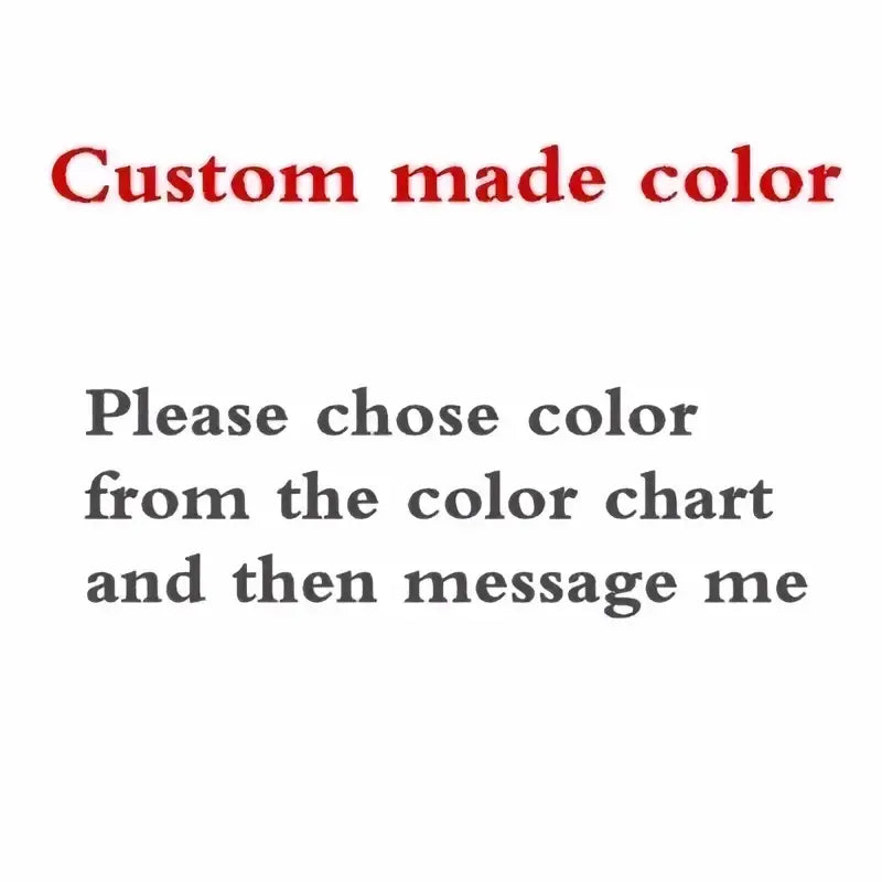 Custom long sleeve lace ball gown wedding dress color selection prompt text in red and gray font on white background