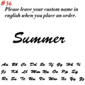 Custom name keychain featuring black cursive summer lettering on stainless steel ideal as a personalized gift