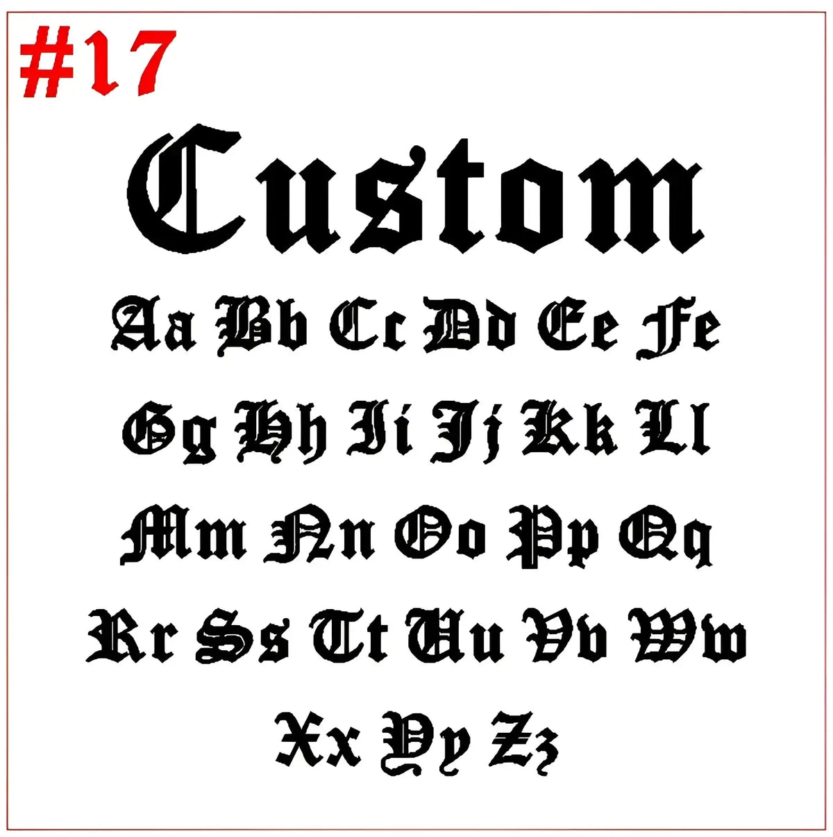 Custom name keychain stainless steel gift featuring black gothic-style custom font with uppercase and lowercase letters