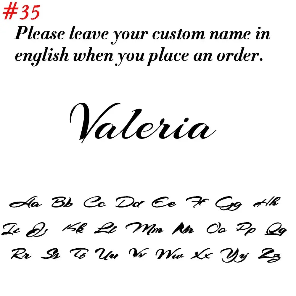 Customizable black cursive stainless steel nameplate keychain with alphabet options for personalized gifts