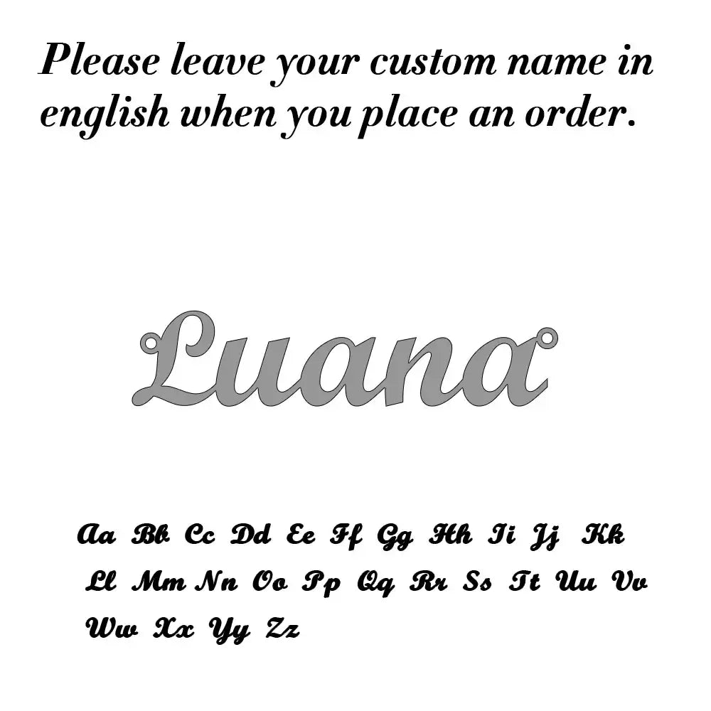 Gray cursive custom name keychain with luana lettering in stainless steel for personalized gift options