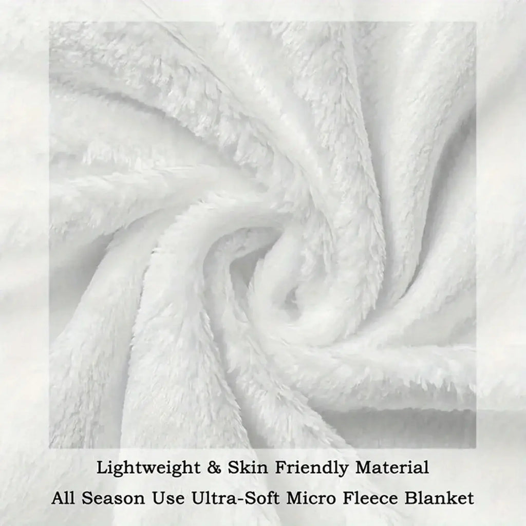 Custom photo blanket for dad personalized gift featuring a white ultra-soft micro fleece plush textured surface