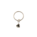 Silver heart-shaped keychain with black spherical pendant for custom photo projection personalized memorial gift