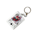 Clear rectangular custom spotify music player keychain with photo, acrylic material, silver metal ring and chain