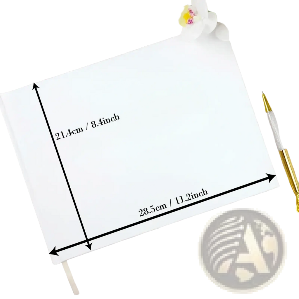 Custom wedding guest book personalized black and white white hardcover keepsake 21.4cm by 28.5cm with 38 pages