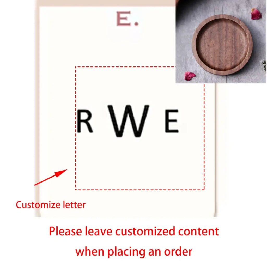 Custom wood ring dish engraved wedding ring holder circular wooden tray with smooth natural finish and subtle grain pattern