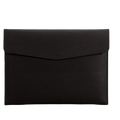 Black textured customized a4 leather file bag designed for business office use in an envelope-style document holder