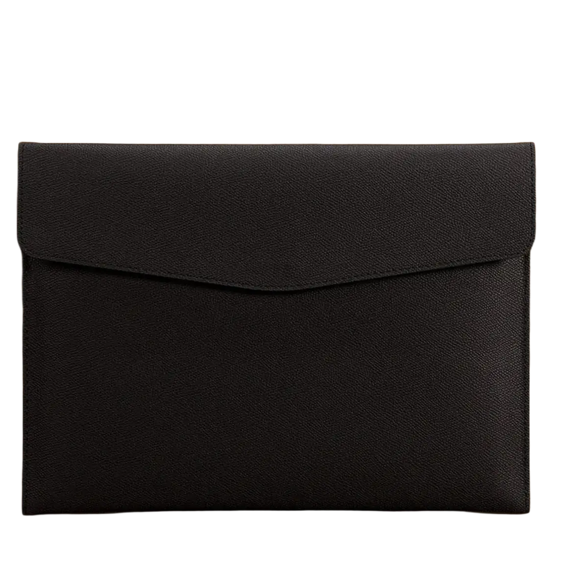 Black textured customized a4 leather file bag designed for business office use in an envelope-style document holder