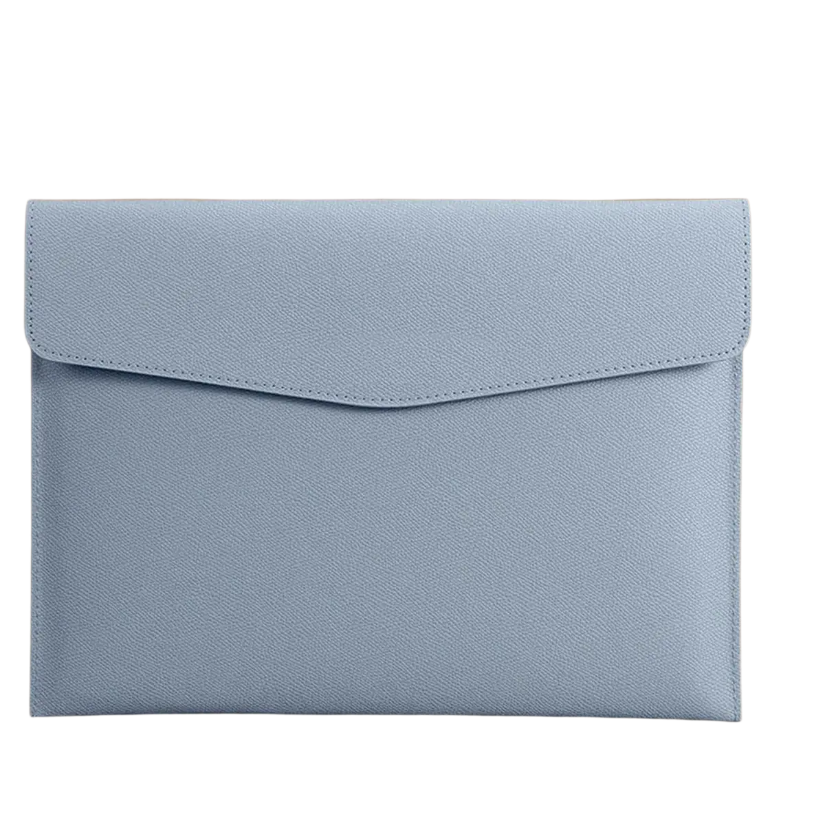 Light blue textured leather customized a4 leather envelope-style laptop sleeve for business office use