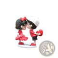 Cute couple car dashboard resin ornament featuring a red and white cartoon figurine with heart-shaped accessory