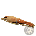 Cuttlefish plush stuffed animal toy 32cm with soft textured fabric body and detailed eyes in orange color
