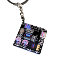 Black cyberpunk led circuit board keychain pendant with silver chain and blue led display for tech enthusiasts