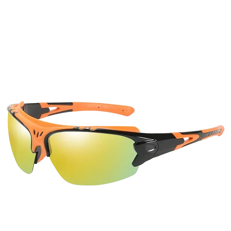 Orange and black polarized cycling glasses with reflective gradient lenses for men and women sports sunglasses fishing