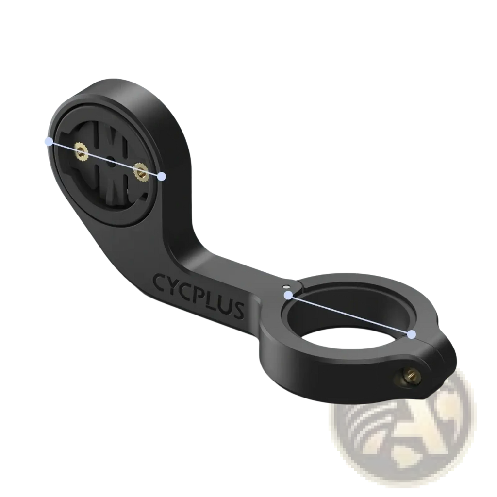 Black cycplus z1 outfront gps bike computer mount with curved arm and circular clamp for handlebars