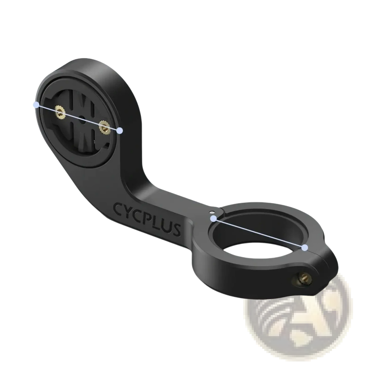 Black cycplus z1 outfront gps bike computer mount with curved arm and circular clamp for handlebars