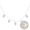 Silver cz zircon teardrop choker necklace with five clear stone encrusted pendants on a delicate chain