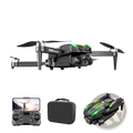 Black and green d10 foldable drone with dual camera system and led lights showing the back side design