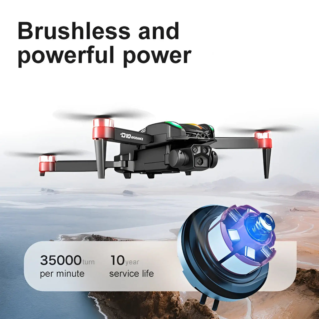 Black and red dji air 2s foldable drone with dual camera and led lights mounted on front for versatile aerial use